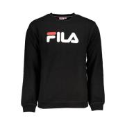 Fila Slim Fit Sweatshirt med Rund Hals och Långa ärmar Black, Herr