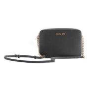 Michael Kors Saffiano Läder Crossbody Väska Black, Dam