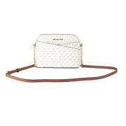 Michael Kors Jet Set Travel Medium Leather X Cross Dome Crossbody Hand...