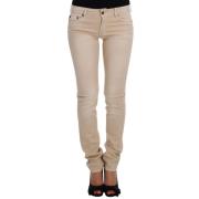 Roberto Cavalli Cotton Stretch Slim Fit Jeans Beige, Dam