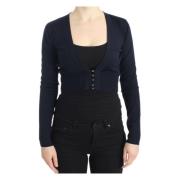 Roberto Cavalli Elegant Wool Cardigan Blue, Dam