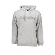 Superdry Grå huva tröja med broderi Gray, Herr