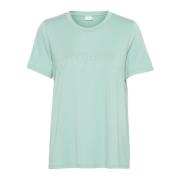 Kaffe Grön Granit T-shirt med Motiv Green, Dam