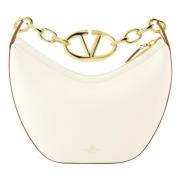 Valentino Garavani Vit VLogo Moon Hobo Väska Beige, Dam