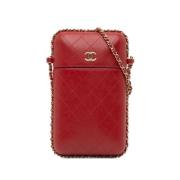 Chanel Vintage Pre-owned Laeder axelremsvskor Red, Dam