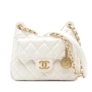 Chanel Vintage Pre-owned Laeder axelremsvskor White, Dam