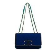 Chanel Vintage Pre-owned Bomull axelremsvskor Blue, Dam