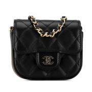 Chanel Vintage Pre-owned Laeder crossbodyvskor Black, Dam