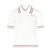 Sporty & Rich Mila Polo White Logo Tee White, Dam