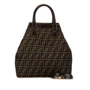 Fendi Vintage Pre-owned Canvas handvskor Brown, Dam