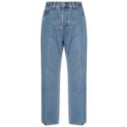 Gucci Blå Cropped Denim Jeans Blue, Dam