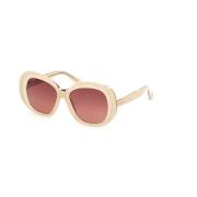 Max Mara Ivory Gradient Brown Solglasögon Beige, Dam