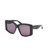 Max Mara Shiny Black Smoke Solglasögon Black, Unisex