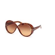 Tom Ford Gradient Brown Solglasögon Blonde Havana Båge Brown, Dam