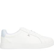 Tommy Hilfiger Beige Court Sneakers för Kvinnor White, Dam