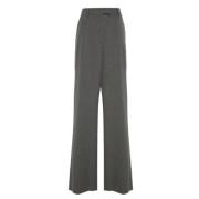 Valentino Grå Wide-Leg Byxor Stretch Design Gray, Dam