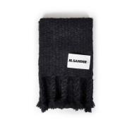 Jil Sander Svart Ull Mohair Halsduk Black, Herr