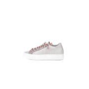 P448 Rosa Läder Sneakers med Glitterdetaljer Multicolor, Dam