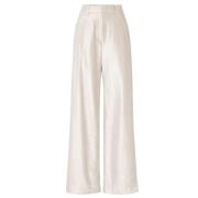 Brunello Cucinelli Glittrande Wide-Leg Byxor Beige, Dam