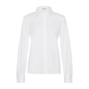 Brunello Cucinelli Vit Bomull Stretch Skjorta med Monile Broderi White...