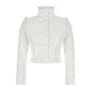 Courrèges Vit vinyl blazer White, Dam