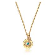 Nialaya Mens Evil Eye and Hamsa Hand Necklace Yellow, Herr