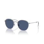 Ray-Ban Runda Metall Solglasögon Blå Lins Gray, Unisex