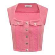 Ambush Denim Top - Stilfull och Trendig Pink, Dam