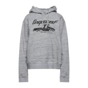 Dsquared2 Grå Hoodie med Lastbilsmotiv Gray, Herr