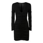 Pinko Svart Bodycon Klänning med V-ringning Black, Dam