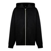 Pinko Svart Hoodie Loose Fit Dragkedja Fram Black, Dam