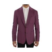 Dolce & Gabbana Lila Cashmere Slim Fit Blazer Jacka Purple, Herr