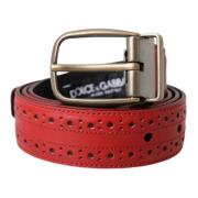 Dolce & Gabbana Rtt Perforerat Lderbll Mn Red, Dam