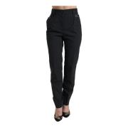 Dolce & Gabbana Premium Wool Tapered Pants Black, Dam