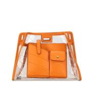 Fendi Vintage Pre-owned Vinyl handvskor Orange, Dam