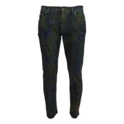 Dolce & Gabbana Chic Slim-Fit Grön Denim Jeans Green, Herr