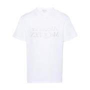 Alexander McQueen Logo Print Vit T-shirt White, Herr