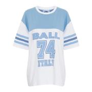 Ball Sportig Oversize T-shirt med Ränder White, Dam