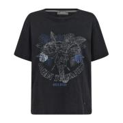 MOS Mosh Vintage-inspirerad Tee med Print Black, Dam