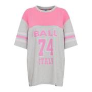 Ball Sportig Oversize T-shirt med Ränder Pink, Dam