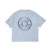 Acne Studios Blå Logo T-shirt Avslappnad Passform Blue, Herr