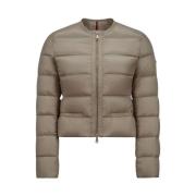 Moncler Laurine Jacka - Beige Dun Kort Beige, Dam