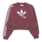 Adidas Kortärmad Crew Neck Sweatshirt Maroon Brown, Dam