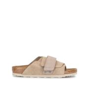 Birkenstock Anatomiska Lädersandaler med Kardborreband Beige, Herr