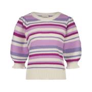 Fabienne Chapot Multifärgad Randig Ballongärm Pullover Multicolor, Dam