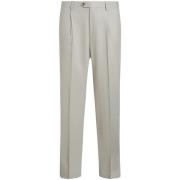 Etro Cropped Pleat Trousers Gray, Herr