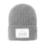 Philippe Model Grå Mohairull Beanie med Broderad Patch Gray, Unisex