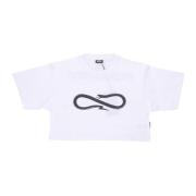 Propaganda Logo Crop Top Tee White White, Dam