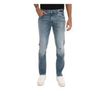 Boss Slim-Fit 5-Fickor Jeans med Skärningar Blue, Herr