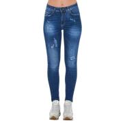 Frankie Morello Chic Tvättad Denim Jeans Blue, Dam